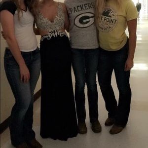 navy blue prom dress